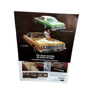 1973 Ford Galaxie LTD Brougham Full Size Car Vintage Print Ad